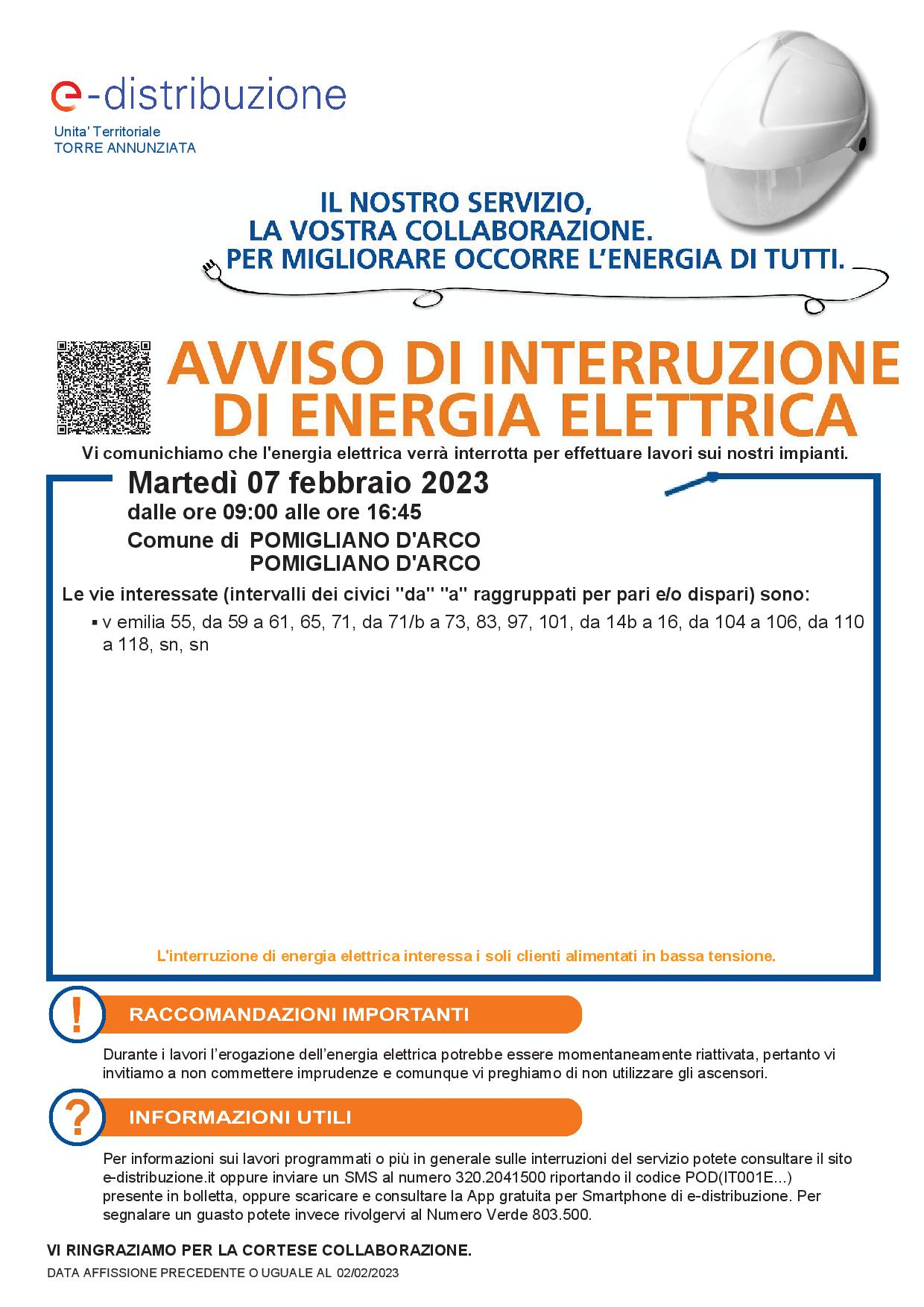 Interruzione 7/02/2023