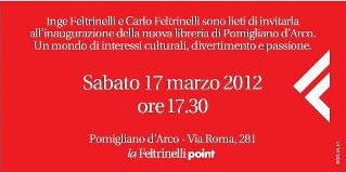 invito all'inaugurazione della nuova libreria di Pomigliano d'Arco